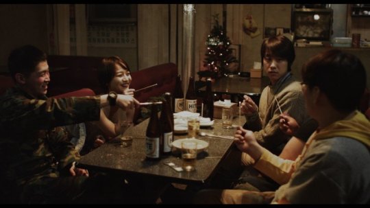 The three friends meet pretty tea house worker Mi-yeon